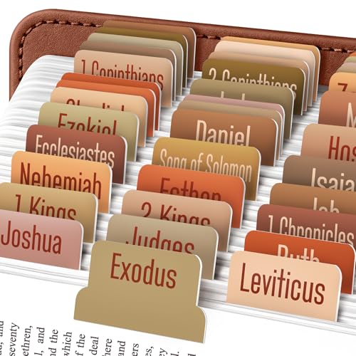 EssexWares – Terracotta Solid Color Bible Tabs for Old and New Testament, 80 Large Print Tabs for Bible Study, Water-Resistant and Durable Bible Index Tabs for Women and Men - 1.7" Wide - color: Terracotta