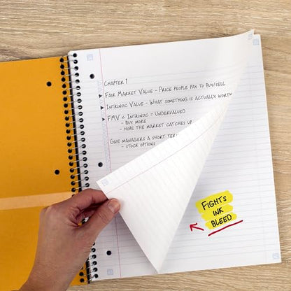Five Star Spiral Notebook + Study App, 3 Subject, College Ruled Paper, Fights Ink Bleed, Water Resistant Cover, 8-1/2" x 11", 150 Sheets, Black (72069) - color: Black, size: 1 Count (Pack of 1)