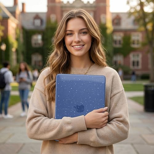Batianda StarryMist Case for MacBook Neo 13 Inch 2026, Starry Indigo | 4-in-1 Bundle Subtle Glitter Mist Finish, Slim Lightweight Shell, Everyday Protection for MacBook Neo 13 Inch Model A3404 - color: Glitter‌ Indigo
