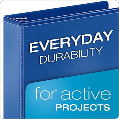 Cardinal Economy 3 Ring Binder, 1 Inch, Presentation View, Blue, Holds 225 Sheets, Nonstick, PVC Free, 4 Pack of Binders (79511), (Pack of 2) - size: 1-Inch (Pack of 2)
