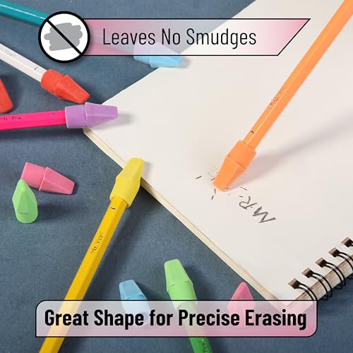 Mr. Pen- Pencil Erasers Toppers, 500 Pack, Colorful, Latex Free, No Smudge | Mr Pen Erasers for Pencils, Bulk Pencil Eraser Caps, Teachers as School Supplies, Classroom Set for Kids