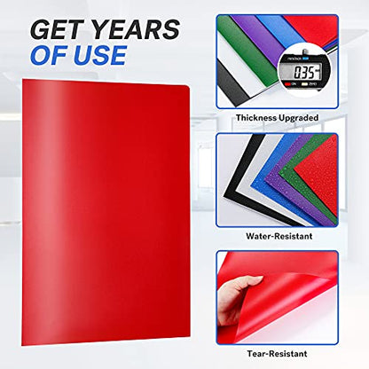Sooez 6Pack Folders with Pockets, Pastels Colors, Heavy Duty Pocket Folder, Plastic Folders with Pockets, 2-Pocket Folder Bulk, Aesthetic File Folder, Back to School Office Filing Supplies - color: Classic Colors