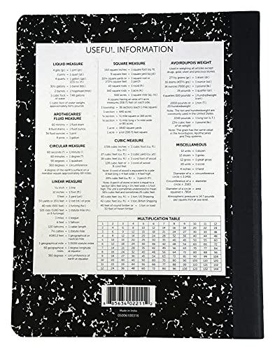 School Smart Hard Cover Ruled Composition Book, 9-3/4 x 7-1/2 Inches, 100 Sheets