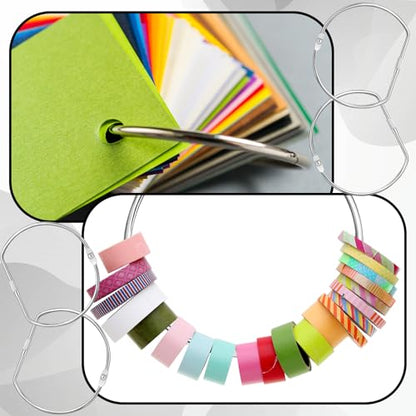 Dunzoom 8 Pack 4 Inch Loose Leaf Binder Rings Large Book Metal D-Shaped Rings with Nickel Plated Steel for Index Cards Keychain Washi Tape Receipts Memos Files DIY Photos Craft Supplies - size: 4 Inch