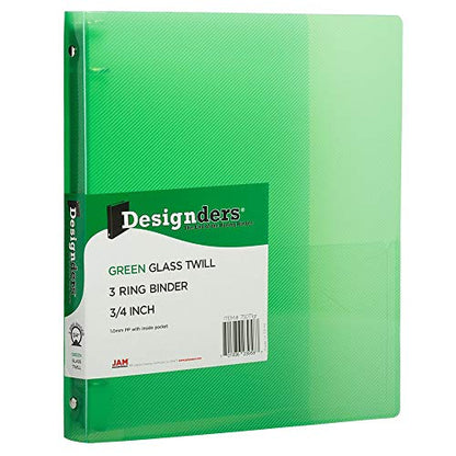 JAM PAPER Plastic 0.75 inch Binder - Green 3 Ring Binder - Sold Individually - color: Green, size: 0.75 inch