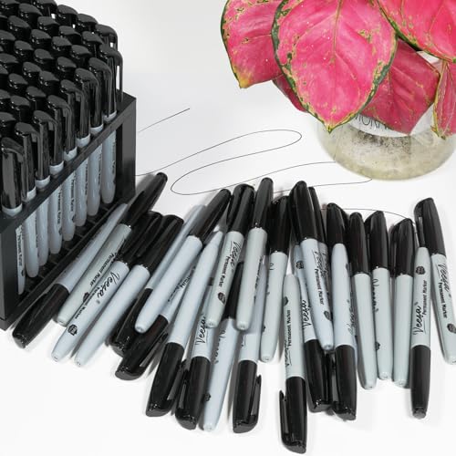 Permanent Markers Black Bulk, Fine Point, 100 Pack Permanent Marker Set for Logistics, Waterproof | Quick-drying, Laboratory & Office Supplies