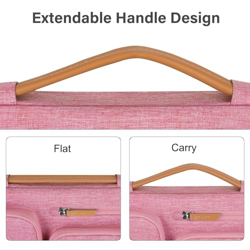 MOSISO 360 Protective Laptop Case 16 inch, 15-15.6 inch Laptop Sleeve | Compatible with MacBook Pro 16, HP Acer Dell Lenovo ASUS, Side Open Carrying Case with 4 Zipper Pockets, Dusty Rose - color: Dusty Rose, size: 16 inch