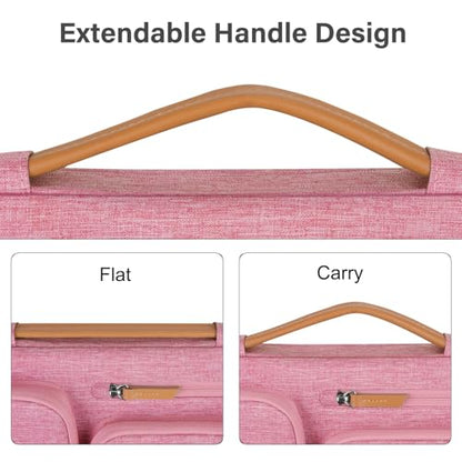 MOSISO 360 Protective Laptop Case 16 inch, 15-15.6 inch Laptop Sleeve | Compatible with MacBook Pro 16, HP Acer Dell Lenovo ASUS, Side Open Carrying Case with 4 Zipper Pockets, Dusty Rose - color: Dusty Rose, size: 16 inch