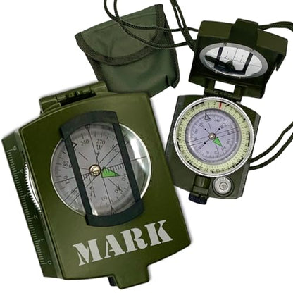 Custom Personalized Prismatic Compass Gift for Him – Hiking Compass with Canvas Case – Unique Gift for Scouts, Campers, Backpackers, Hikers, Outdoor Lovers
