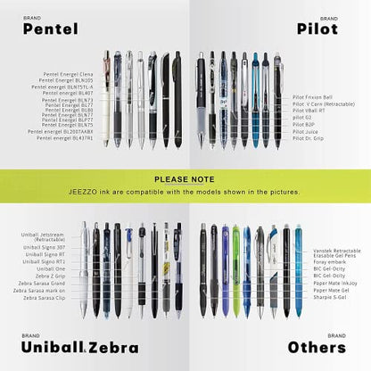Gel Ink Refills for Retractable Click Pens, Medium Point Pen Refills | Pen Refills Compatible with Pilot G2 Pentel Energel Jetstream Sharpie S-Gel Uniball Signo Zebra Sarasa (blue, 0.7mm, 24 pcs) - color: Blue, size: 0.7MM