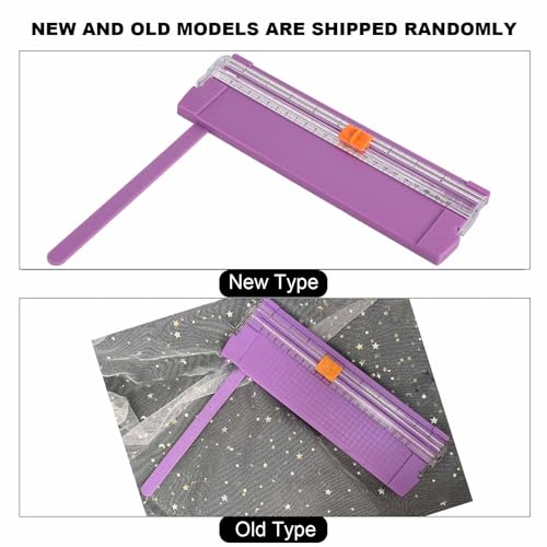 Rengue Small Paper Cutter, Trimmer for A4 Paper, Ideal for School and Office Use Small Cutter, Lightweight Portable Nan Office and School Supplies (Purple) - color: Purple