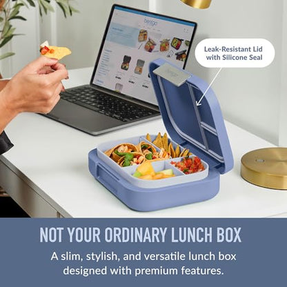 Bentgo® Modern - Leak-Resistant Bento Lunch Box For Adults, Teens, & Larger Appetites; Reusable BPA-Free Meal Prep Container with 3 or 4 Compartments, Dishwasher/Microwave Safe; 5 Cups (Dusk Blue) - color: Dusk Blue