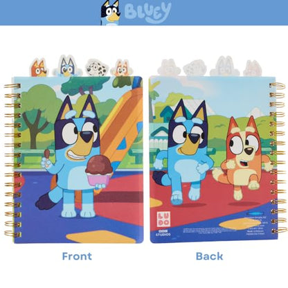 Bluey Tab Journal Notebook, Spiral Bound, 96 Lined Pages, 8 x 7 inches - style: Bluey