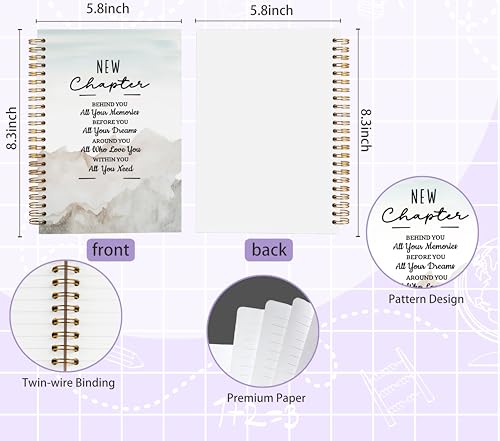 Welshower Inspirational Spiral Notebook Journal, New Chapter Behind You All Your Memories Motivational Quote Notebook, Positive Affirmation Journal for Women, 5.5x8.3 Inch - color: Inspirational Notebook 01