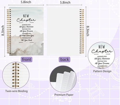 Welshower Inspirational Spiral Notebook Journal, New Chapter Behind You All Your Memories Motivational Quote Notebook, Positive Affirmation Journal for Women, 5.5x8.3 Inch - color: Inspirational Notebook 01