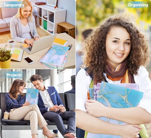 Forest Series Expanding File Folder Stylish Funky Cute Retro Document Organizer with Natural Scenes for Students,Teachers & Freelancers - Cyan Lake - color: Nature/Cyan Lake