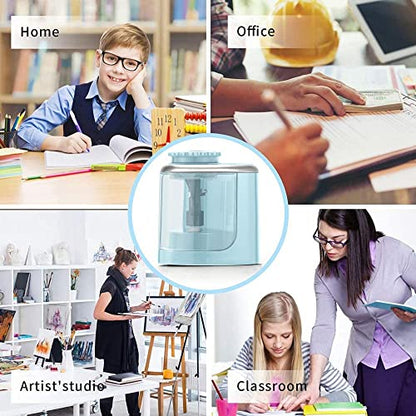 Aogwat Pencil Sharpener Electric Pencil Sharpener for Kids, Blade to Fast Sharpen, Suitable for No.2/School/Classroom/Office/Home (Blue) - color: Blue