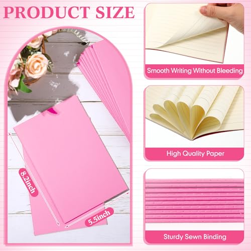 Mimorou 100 Pcs Journals Notebooks Bulk - Kraft Softcover A5 Small Notebooks 5.5 Inch x 8.3 Inch Notepads with 60 Page 30 Sheet for Writing Sketch Travel Office Supplies(Pink,Lined) - color: Pink, style: Lined