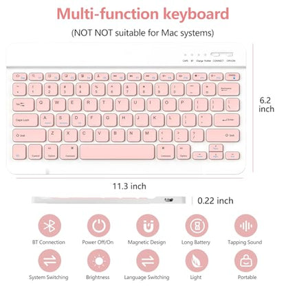 aMZCaSE for iPad Pro 13 inch Case with Keyboard (M5/M4) 2025/2024, Keyboard for iPad Pro 13 with Detachable Cover Case, Smart Sleep/Wake & Pencil Holder, Light Pink - color: Light Pink