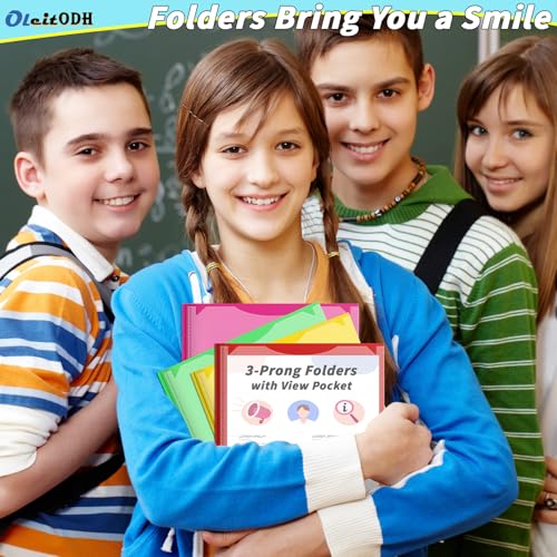 Oleitodh Plastic Folders with Pockets - 60 Pack 20 Colors & 2 Pocket Folder Bulk with 2 Business Card Slots, Heavy Duty File Folders for School Home Office and Business