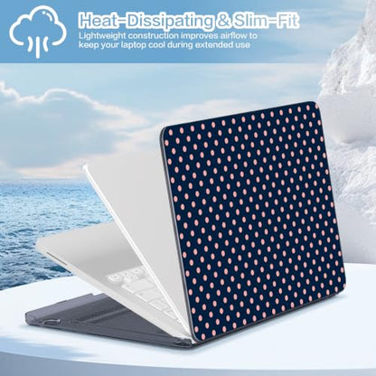 Teryeefi Case for MacBook Neo 13 Inch 2026 (Model A3404) Printing Hard Shell Cover with Screen Protector &Keyboard Cover & USB-C Adapters - Polka Dot Indigo - color: Polka Dot Indigo