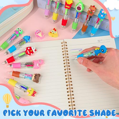 52 Pcs Mini Multicolor Pens in One 4-in-1, Cute Kawaii Ballpoint Pens Bulk with 52 Different Designs, Classroom Rewards, Student Gifts, Party Favors, Back to School Supplies for Kids - style: 52Pcs