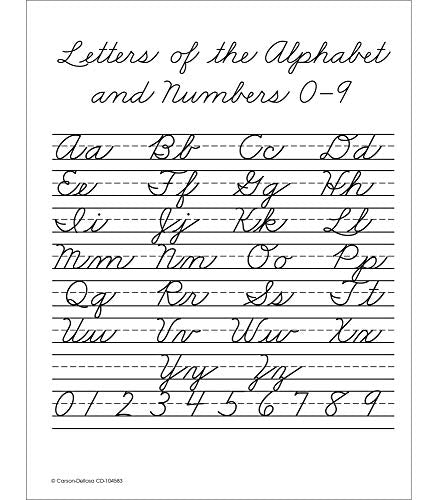 Carson Dellosa Grades 1-3 Beginning Traditional Cursive Handwriting Workbook, Writing Book With Dry Erase Number and Letter Tracing Activities, Classroom or Homeschool Curriculum