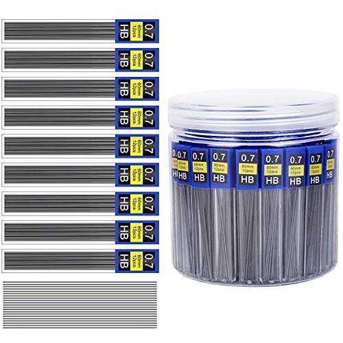 Morepack 840 Pieces Lead Refills,0.7 mm HB,Break Resistant Mechanical Pencil Refills,70 Tubes (840 Pieces) - style: 0.7 mm