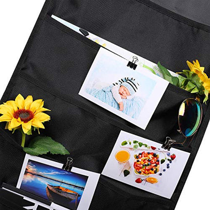 2 Pack Heavy Duty 5 Pocket Door Hanging File Organizer, Black Wall Storage Pocket Charts with 2 Hangers, Great for Classroom, School, Home or Office Use (5 Pocket-2Pack) - size: 5 Pocket-2Pack