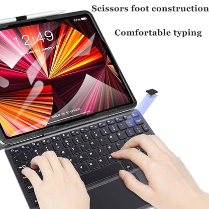 Wireless Bluetooth Keyboard, Ultra Slim Rechargeable Small Portable with Touchpad 10 Inch Wireless Keyboard, for Tablet Laptop Smartphone iOS Android Windows, Adult College Student Kids Gift(Black)