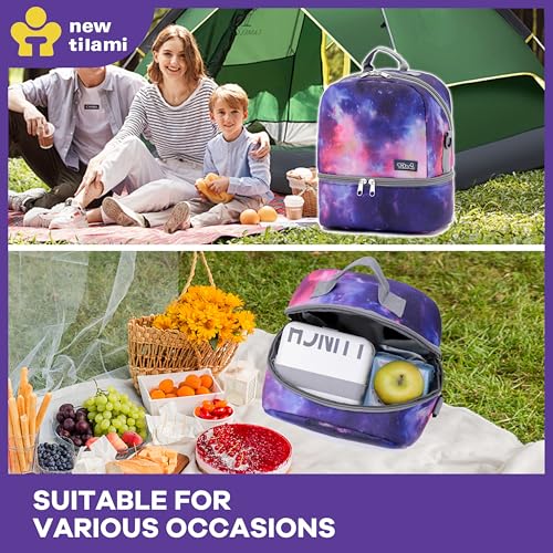 NEW TILAMI Kids Lunch Bag Double Insulated for tilami Rolling Backpack Girls Boys forTravel School Picnic, Galaxy Purple Blend - color: Galaxy Purple Blend