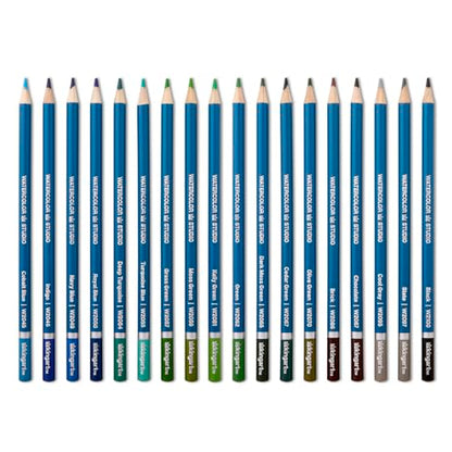 KINGART 36 Count Watercolor Pencils, Vibrant Pigments for Blending, Drawing & Painting, Pre-Sharpened, Water Soluble Pencils