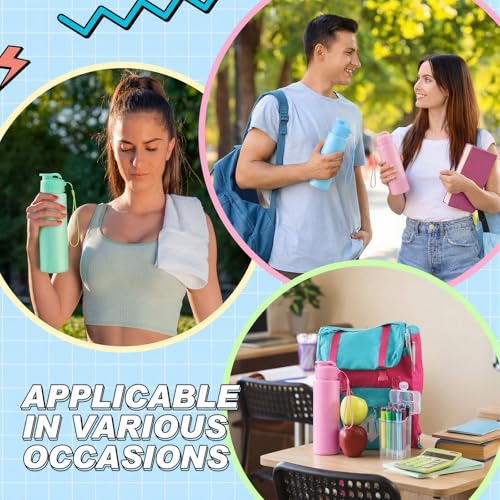 Domensi 50 Pieces Plastic Water Bottle Bulk 17 oz Sports Adults Reusable Large Water Bottles with Leak Proof Flip Top for Adults Fitness (Solid Pastel) - color: Solid Pastel