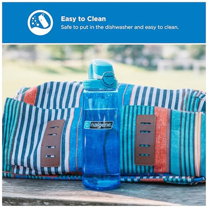 Nalgene 24 oz On The Fly Lock-Top Water Bottle, Slate Blue w/Glacial - color: Slate Blue with Glacial, size: 22 Ounces