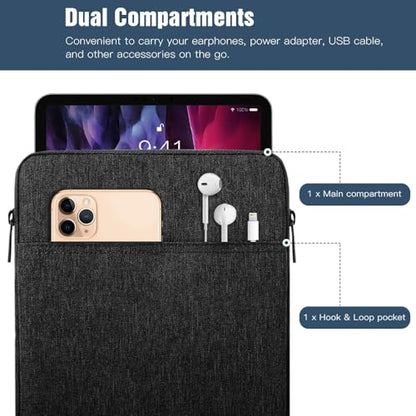 TiMOVO 9-11" Tablet Sleeve Bag, Black | Fit iPad 11" A16 2025 / 10.9"/10.2" / Air 11" 5/4 Gen / Galaxy Tab A9+/A11Plus 11", Fit Smart Keyboard - color: Aa-Black, size: 9-11 Inch
