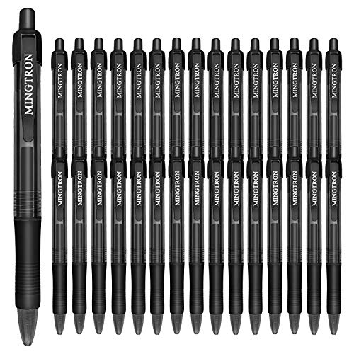 30 Pack Black Fine Point Gel Pens, No Smudge, Retractable, 0.5MM, Black Ink - color: black