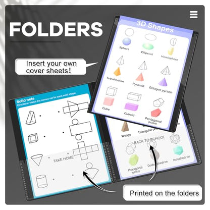 Henoyso 24 Pcs Folders with Pocket School to Home Folder Heavy Duty 2 Pocket Homework Folders with Clear Front Pockets for School Students Parent Teacher Communication (Black) - color: Black
