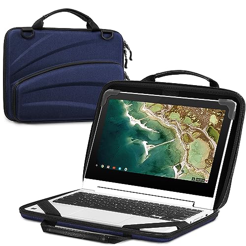 Fintie 11-11.6'' Chromebook Sleeve Case, Protective Briefcase Shoulder Bag | for Up to 11.6 inch Laptop Notebook Ultrabook 13 inch MacBook Neo, Laptop Case with Accessory Pouch, Navy - color: Navy, size: 11-11.6 Inch