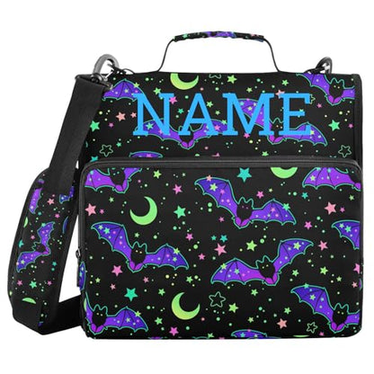Personalized Magic Bat 3 D-Ring Binder Bag Multi-Pocket Zipper Organizer with Handle and Detachable Shoulder Strap Holds 500 Sheets for School Office Supplies - color: Dhb-001