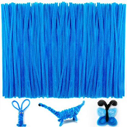 Iooleem 200pcs Dark Blue Pipe Cleaners, Chenille Stems, Pipe Cleaners for Crafts, Pipe Cleaner Crafts, Art and Craft Supplies. - color: Dark Blue, size: Small Pack