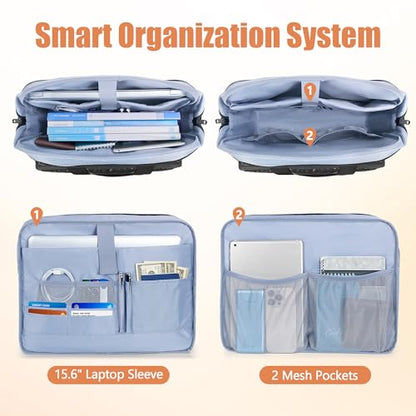 Fireproof Document Bag with Accordion File Organizer | Ul94-Rated to 1500°F, 15.6" Laptop Sleeve, Waterproof Zipper, Reflective Strip, Handle & Shoulder Strap