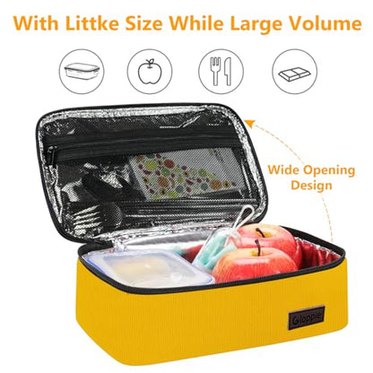 Gloppie Mini Lunch Box Small Kids Lunch Bag Compact LunchBox Bag, CPC Certified | Child-Safe Materials, Insulated LunchBag Reusable Sandwich Containers Snack Box, Yellow - color: Yellow