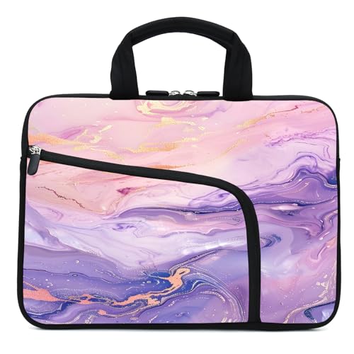 11.6-12.2 inches Laptop Sleeve Chromebook Case Ultrabook Case Notebook Sleeve Tablet Case Neoprene Handle Sleeve for Men Women, Two Pockets(Pink Purple) - color: Pink Purple