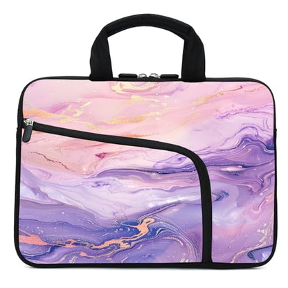 11.6-12.2 inches Laptop Sleeve Chromebook Case Ultrabook Case Notebook Sleeve Tablet Case Neoprene Handle Sleeve for Men Women, Two Pockets(Pink Purple) - color: Pink Purple
