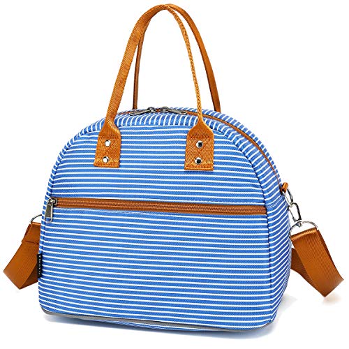 FlowFly Insulated Lunch Bag With Shoulder Strap for Women, Men, and Kids, Large and Reusable, Handle, Freezable Work and School Travel Tote and Meal Prep Organizer,Royal - color: Royal