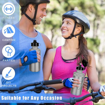 Zubebe 36 Pcs Sports Water Bottles Bulk Squeeze Reusable Plastic Water Bottles Back to School Supplies Summer Gifts for Students School Travel Hiking Cycling Event Team Gift - color: Silver Gray