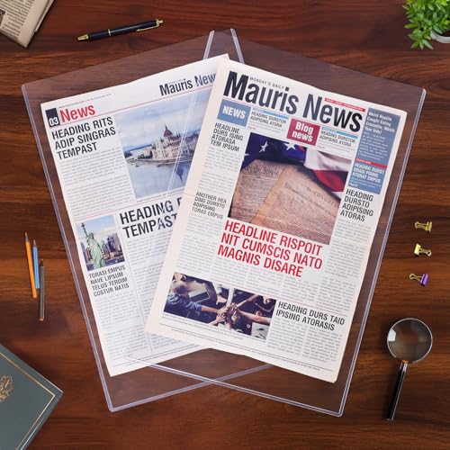 Ndsox 5 Pack 11" x 17" Rigid Print Protectors - Heavy Duty Hard Plastic Sheet Page Protectors - Crystal-Clear Menu Holders - Top Loading Art Prints Sleeves for Documents Magazines Posters Photographs - size: 11" x 17"