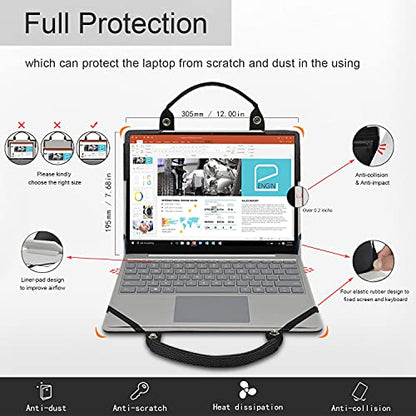 LiuShan 2 in 1 Protective Case & Bag for 13.3" HP Laptops - Elite Dragonfly/Envy 13/EliteBook x360 1030 G7 - Black - color: Black, size: 12.00 in X 7.68 in X 0.63 in