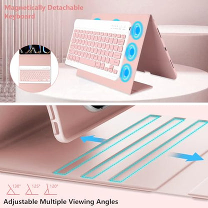 aMZCaSE for iPad Pro 13 inch Case with Keyboard (M5/M4) 2025/2024, Keyboard for iPad Pro 13 with Detachable Cover Case, Smart Sleep/Wake & Pencil Holder, Light Pink - color: Light Pink