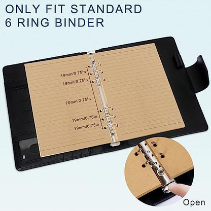 Toplive [3 Pack] A5 Refill Paper - 100GSM Thick 6 Hole Filler Inserts, 135 Sheets (270 Pages) for 6 Ring Binder Journal Notebook, Lined Kraft - style: 3Pack Kraft Lined